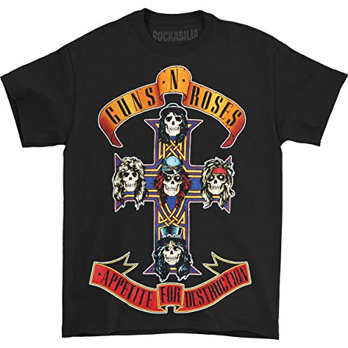 Product Cover Guns N' Roses Appetite For Destruction Cross Black T-Shirt Black Large