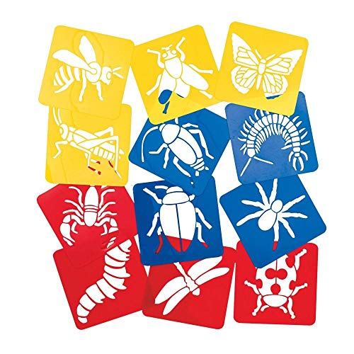 Product Cover Fun Express - Big Bug Stencils - Stationery - Office Supplies - Classroom Supplies - 12 Pieces