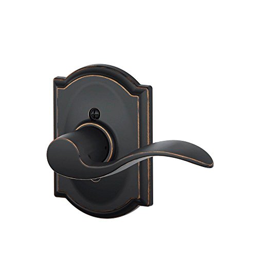 Product Cover Schlage F170 Acc 716 CAM RH Camelot Collection Right Hand Accent Decorative Trim Lever, Aged Bronze