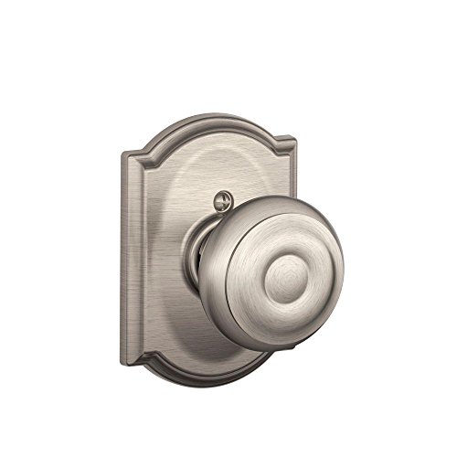 Product Cover Schlage Lock Company Georgian Knob with Camelot Trim Non-Turning Lock, Satin Nickel (F170 GEO 619 CAM)