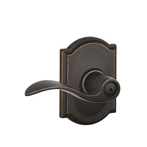 Product Cover Schlage F40 Acc 716 CAM Camelot Collection Accent Privacy Lever, Aged Bronze