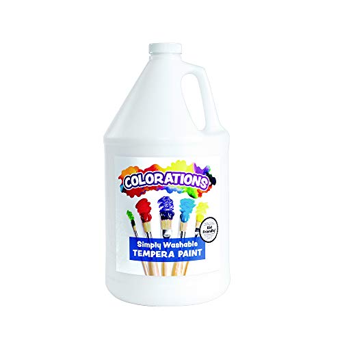 Product Cover Colorations Washable Tempera Paint, Gallon, White, Non Toxic, Vibrant, Bold, Kids Paint, Craft, Hobby, Fun, Art Supplies