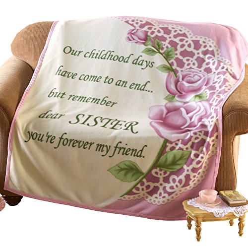 Product Cover Collections Etc Special Sister Rose Fleece Throw Blanket Standard