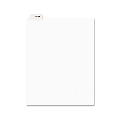 Product Cover Avery 11949 Avery-Style Preprinted Legal Bottom Tab Divider, Exhibit J, Letter, White (Pack of 25)