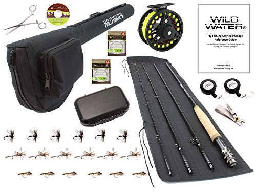 Product Cover Wild Water Fly Fishing 9 Foot, 4-Piece, 5/6 Weight Fly Rod Deluxe Complete Fly Fishing Rod and Reel Combo Starter Package