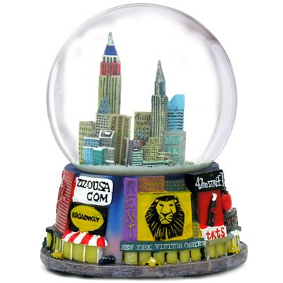 Product Cover ZIZO USA New York City Broadway Snow Globe (3.5 inches Tall) Souvenir Broadway Theater Shows Snow Globes