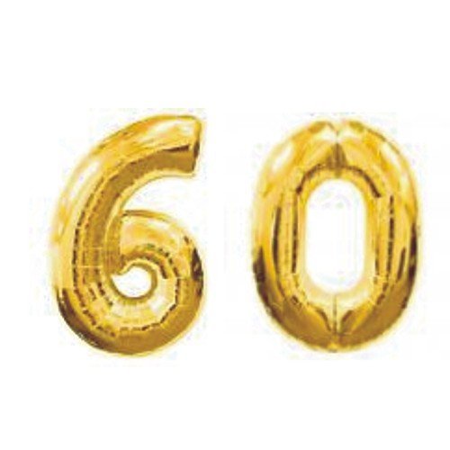 Product Cover Grabo Giant 60th Gold Number Balloons