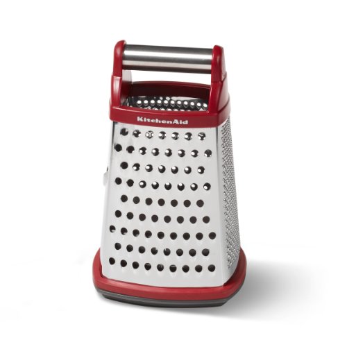 Product Cover KitchenAid KN300OSERA Gourmet 4-Sided Stainless Steel Box Grater with Detachable Storage Container, Small, Red