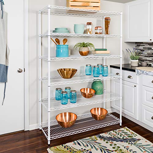 Product Cover Honey-Can-Do SHF-01910 Adjustable Storage Shelving Unit, 600-Pounds Per Shelf, White, 6-Tier, 48Lx18Wx72H