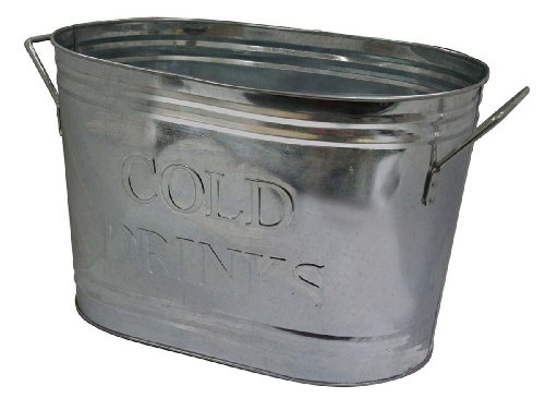 Product Cover Twine Country Home Cold Drinks Galvanized Metal Tub, 5.25 gallons