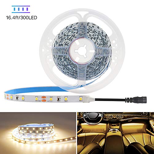 Product Cover HitLights Warm White LED Light Strip, 3528-16.4' 300 LEDs, 3000K, 72 Lumens per Foot. 12V DC Tape Light