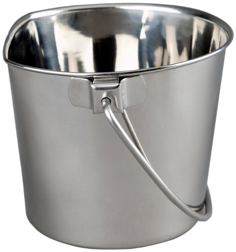 Product Cover Advance Pet Products Heavy Stainless Steel Flat Side Bucket, 4-Quart