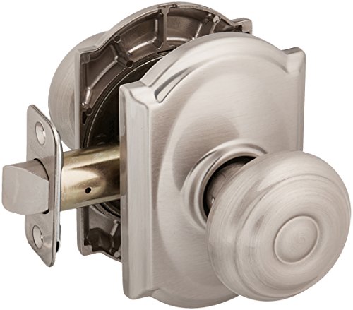 Product Cover Schlage Lock Company F10GEO619CAM Satin Nickel F-Series Passage Georgian Door Knobset with The Decorative Camelot Rose