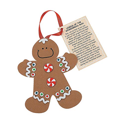 Product Cover Fun Express - Legend of The Gingerbread Man ORN. ck for Christmas - Craft Kits - Ornament Craft Kits - Foam - Christmas - 12 Pieces