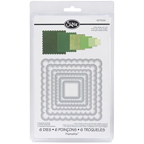Product Cover Sizzix Framelits Die Set 6/PK - Squares, Scallop