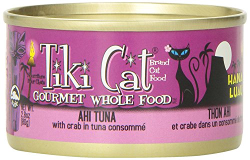Product Cover Tiki Cat Gourmet Whole Food 12-Pack Hana Luau Ahi Tuna With Crab In Consomme  Pet Food