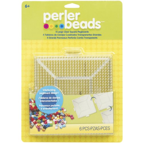 Product Cover Perler Beads Large Square Pegboards for Kids Crafts, 4 pcs