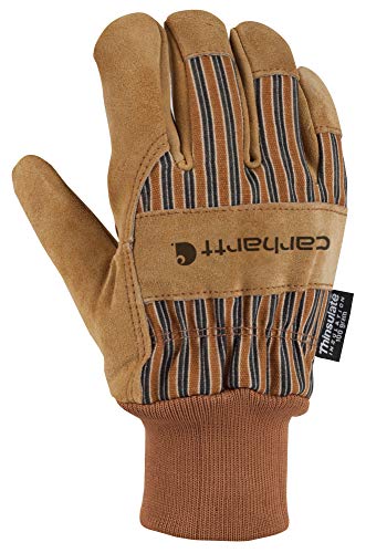 Product Cover Carhartt Men's Insulated Suede Work Glove with Knit Cuff, Brown, Large