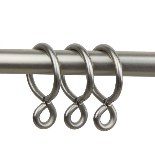 Product Cover Rod Desyne 10 Count Eyelet Curtain Rings, 1-Inch, Satin Nickel