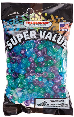 Product Cover Pony Beads 6x9mm 415/Pkg-Cool Sparkle Multi
