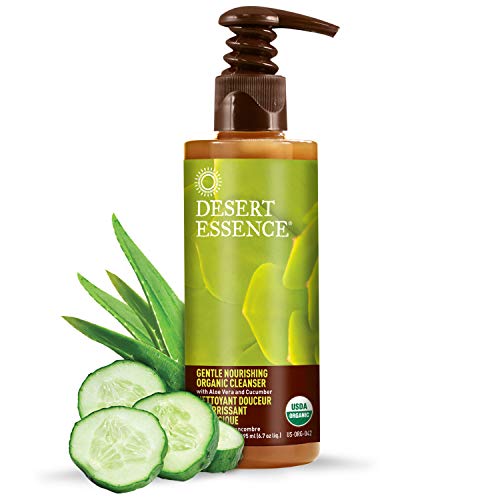 Product Cover Desert Essence Gentle Nourishing Cleanser - 6.7 Fl Ounce - Face & Skin Moisturizer - Aloe Vera - Chamomile - Cucumber - Apple Juice For Radiant Glow - Dry and Sensitive Skin - Makeup Removal