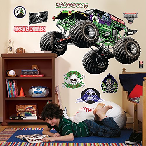 Product Cover BirthdayExpress Monster Jam Room Decor - Grave Digger Giant Wall Decals