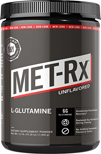 Product Cover MET-Rx L-Glutamine Powder, 1000g, Post-Workout Amino Acid Nutritional Supplement, Add to Workout Recovery Protein Shakes & Nutritional Shakes