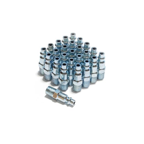 Product Cover Primefit IP1414MS-B25-P (25 Pack) Industrial Style Air Quick Connect Plugs/Nipples Steel 1/4