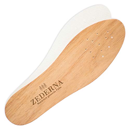 Product Cover Zederna Cedar Wood Shoe Insoles, Inserts Made of Natural Cedar Wood. Cedar Soles Effective Against Sweaty Feet, Foot Odor, Shoe Odor. 100% Natural (1 Pair) US Women 12/US Men 10.5/EU 44
