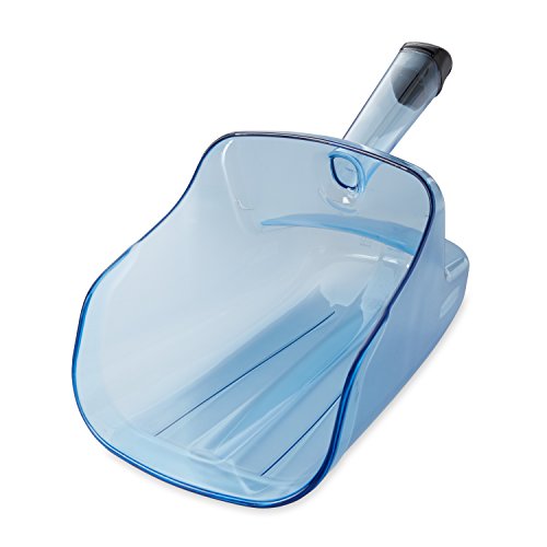 Product Cover Rubbermaid Commercial 9F51TBLU Hand-Guard Ice Scoop with Holder, 74 Oz, Transparent Blue