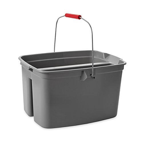 Product Cover Rubbermaid Commercial Double Pail Plastic Bucket, 19 Quart, Gray, FG262888GRAY
