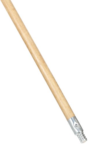 Product Cover Rubbermaid Commercial Fg636400Lac Lacquered-Wood Handle With Threaded Metal Tip, Natural