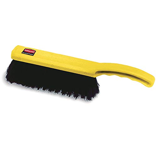 Product Cover Rubbermaid Commercial 8 Inch Counter Brush, Flagged Polypropylene Fill for Smooth Surface Sweeping, Silver (FG634200SILV)