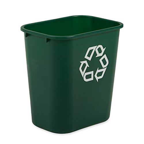 Product Cover Rubbermaid Commercial Deskside Recycler, Green, Medium, Fg295606Grn