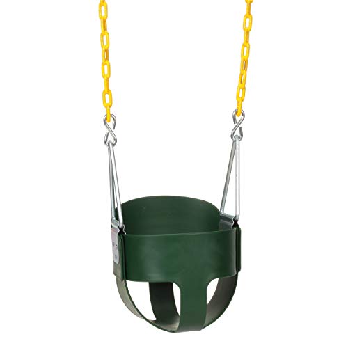Product Cover Eastern Jungle Gym Heavy-Duty High Back Full Bucket Toddler Swing Seat with Coated Swing Chains Fully Assembled