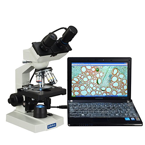 Product Cover OMAX 40X-2000X Digital Lab LED Binocular Compound Microscope with Double Layer Mechanical Stage and USB Digital Camera