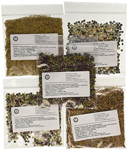 Product Cover The Sprout House Assorted Organic Sprouting Seeds Mixes Sample, Pack of 12