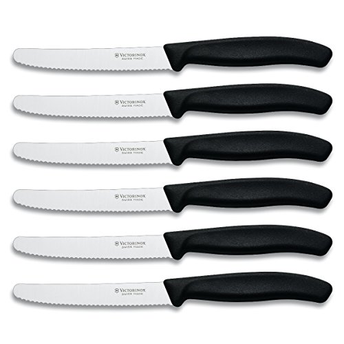 Product Cover Victorinox Swiss Army Cutlery Swiss Classic Serrated Steak Knife Set, Round-tip, 4.5-Inch, 6-Piece