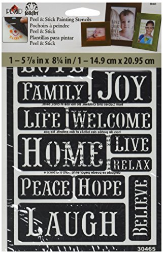 Product Cover FolkArt Peel and Stick Painting Stencil, 30465 Happy Words