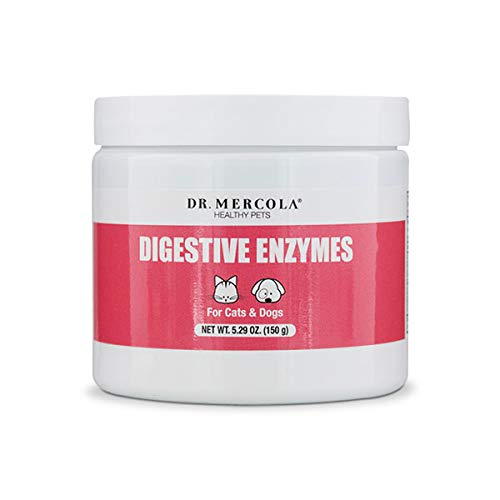Product Cover Dr. Mercola Digestive Enzymes for Pets - Dietary Supplement for Cats & Dogs - Contains 5 Enzymes - 5.26 oz