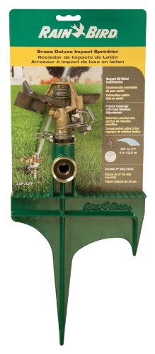 Product Cover Rain Bird 25PJLSP Hose-End Brass Impact Sprinkler on Large Spike, Adjustable 20° - 360° Pattern, 20' - 41' Spray Distance