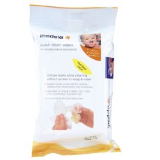 Product Cover Medela Quick Clean Breast Pump and Accessory Wipes, 24 Count Resealable Pack, Convenient and Hygienic On the Go Cleaning for Tables, Countertops, Chairs, and More