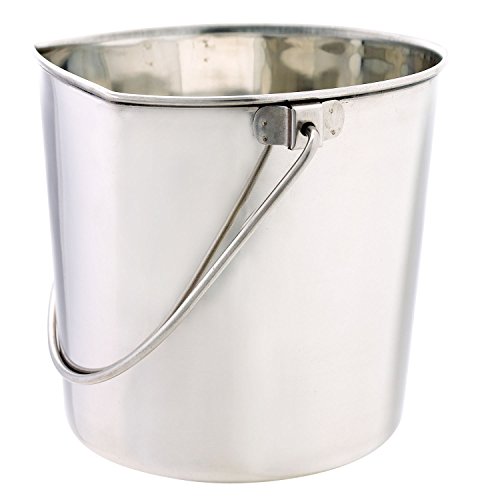 Product Cover ProSelect Stainless Steel Flat Sided Pails - Durable Pails for Fences, Cages, Crates, or Kennels - 8¾