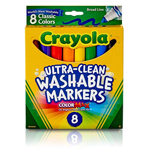 Product Cover Crayola Ultra-Clean Washable Markers, Broad Line, 8 Count