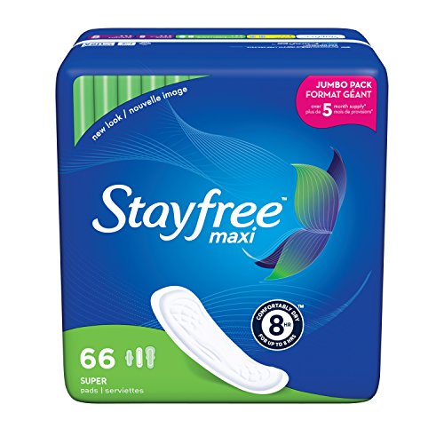 Product Cover Stayfree Maxi Pads for Women, Super - 66 Count