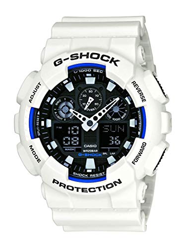 Product Cover Casio Men's XL Series G-Shock Quartz 200M WR Shock Resistant Resin Color: White (Model GA-100B-7ACR)