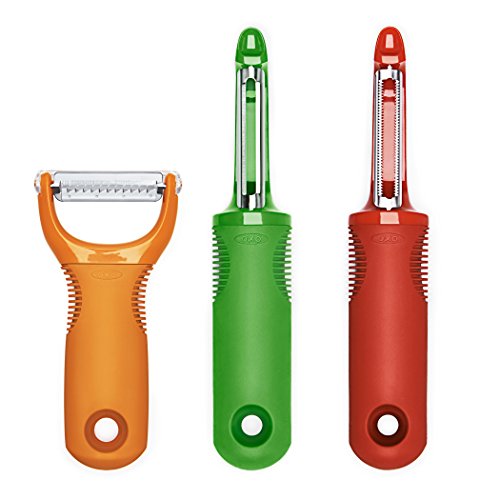 Product Cover OXO 1137680 Good Grips 3-Piece Peeler Set, 10-inch, Green/Orange/Red