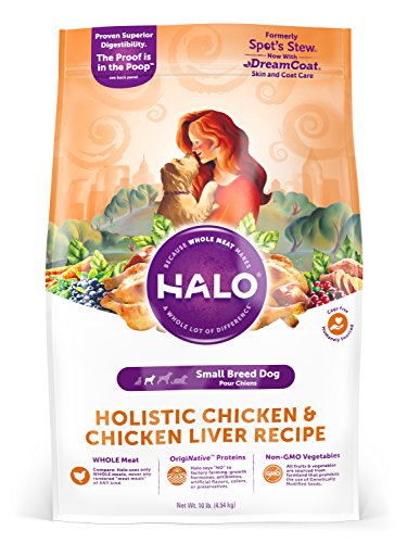 Product Cover Halo Natural Dry Dog Food, Small Breed Chicken & Chicken Liver Recipe, 10-Pound Bag