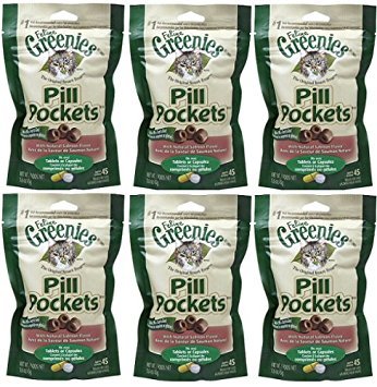 Product Cover Greenies Pill Pockets Cat Treats, Salmon, 1.6 Ounce, 6 Pack