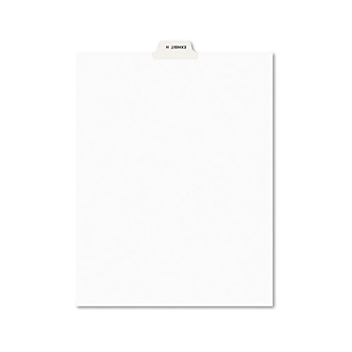 Product Cover Avery 11947 Avery-Style Preprinted Legal Bottom Tab Divider, Exhibit H, Letter, White (Pack of 25)